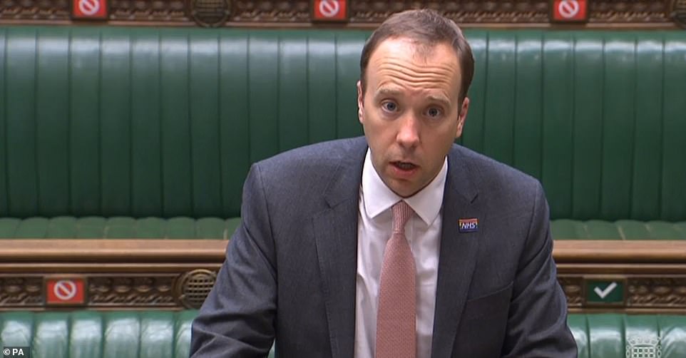 Health Secretary Matt Hancock, pictured in the Commons on Thursday, has ordered an urgent review into how the numbers are calculated