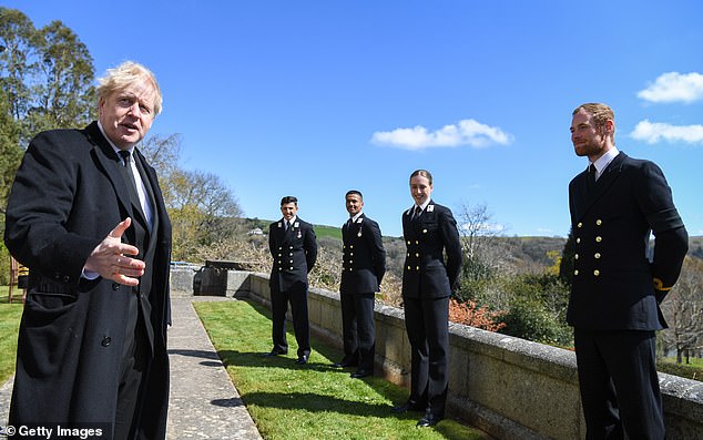 Speaking on a visit to the Britannia Royal Naval College in Dartmouth, Devon, today, Boris Johnson said: 'We're going to make sure that we give the NHS all the funding that it needs'